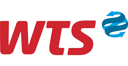 Das Logo des Reiseveranstalter WTS, Rot, auf weißem Hintergrund