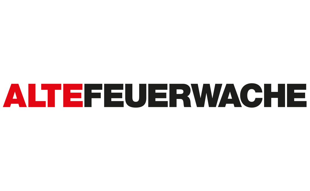 das Logo der Alten Feuerwache Mannheim (Schwarz und Rot)