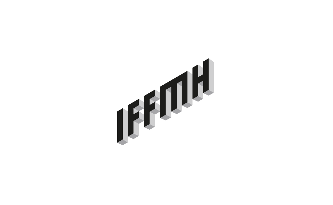 das Logo des Internationalen Filmfestivals Mannheim-Heidelberg (Schwarz auf Weiß)